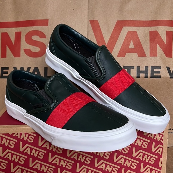 Vans Classic Slip-On W Leather & Webbing Scarabred WMNS - Picture 5 of 16